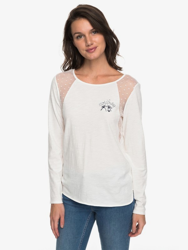roxy, Rocking Pastel A - Top de Manga Larga para Mujer, MARSHMALLOW (wbt0) 0 Rocking Pastel A - Top de Manga Larga para Mujer Blanco ERJZT04171 Roxy