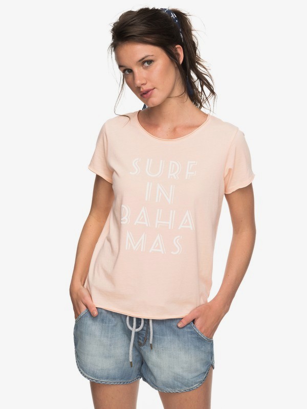 roxy, POP Surf B - T Shirt col rond pour Femme, TROPICAL PEACH (mdr0) 0 POP Surf B - T Shirt col rond pour Femme Rose ERJZT04199 Roxy