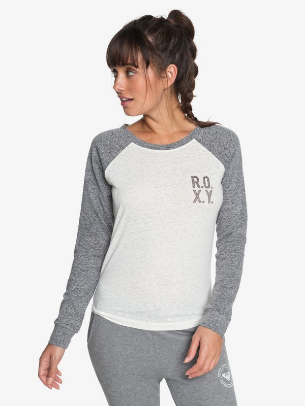 roxy, Trip Party A - T-shirt à manches longues pour Femme, CHARCOAL HEATHER (ktah) 0 Trip Party A - T-shirt à manches longues pour Femme Noir ERJZT04327 Roxy