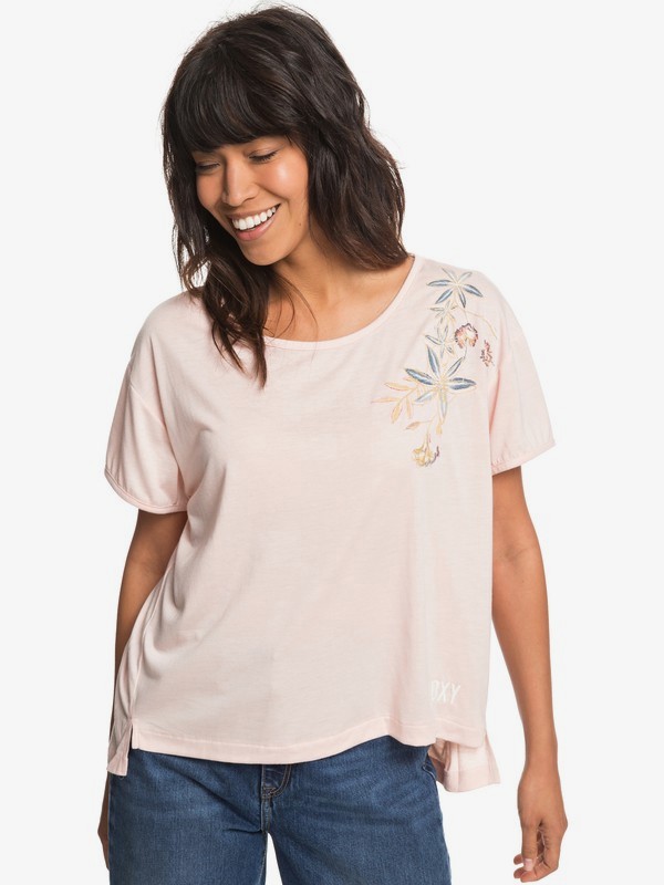 roxy, Cruz Life B - T-shirt col rond pour Femme, PEACH WHIP (mek0) 0 Cruz Life B - T-shirt col rond pour Femme Rose ERJZT04382 Roxy
