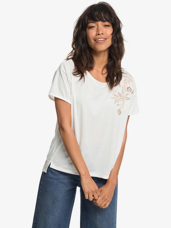 roxy, Cruz Life B - T-shirt col rond pour Femme, MARSHMALLOW (wbt0) 0 Cruz Life B - T-shirt col rond pour Femme Blanc ERJZT04382 Roxy
