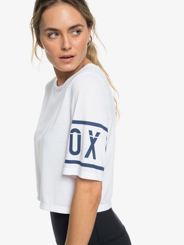 roxy, Rockin On The Moon - Haut de yoga crop-top pour Femme, BRIGHT WHITE (wbb0) 0 Rockin On The Moon - Haut de yoga crop-top pour Femme Blanc ERJZT04461 Roxy