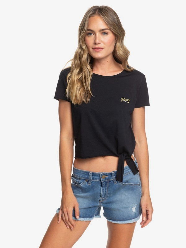 roxy, Nobody In The World B Tee, TRUE BLACK (kvj0) 0 Nobody In The World B Tee Black ERJZT04488 Roxy