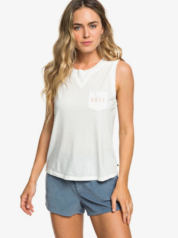 roxy, Feel So Right A Sleeveless Tee, MARSHMALLOW (wbt0) 0 Feel So Right A Sleeveless Tee White ERJZT04490 Roxy