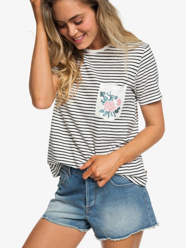 roxy, Футболка с карманом Be My Lover, TRUE BLACK EAST STRIPES (kvj3) 0 Футболка с карманом Be My Lover Черный ERJZT04498 Roxy