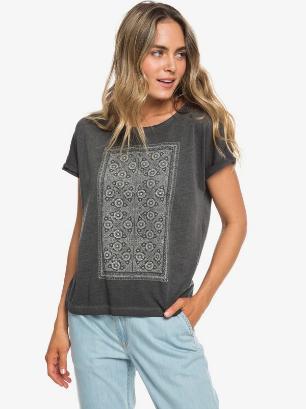roxy, Summertime Happiness - T-shirt pour Femme, TRUE BLACK (kvj0) 0 Summertime Happiness - T-shirt pour Femme Noir ERJZT04502 Roxy