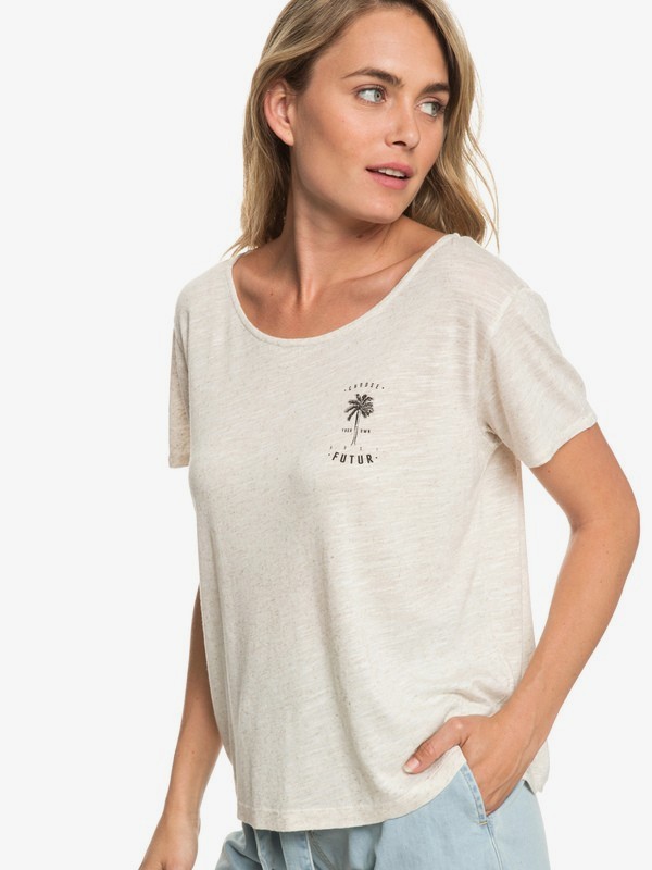 roxy, Stay Chill B - Camiseta para Mujer, GRAY SAND (tel0) 0 Stay Chill B - Camiseta para Mujer Beige ERJZT04506 Roxy