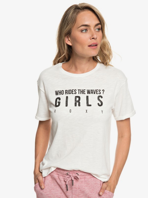 roxy, Follow Me To The Beach A - T-shirt pour Femme, MARSHMALLOW (wbt0) 0 Follow Me To The Beach A - T-shirt pour Femme Blanc ERJZT04516 Roxy
