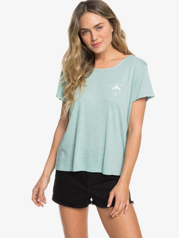 roxy, Stay Chill C - T-shirt pour Femme, AQUIFER (bgw0) 0 Stay Chill C - T-shirt pour Femme Bleu ERJZT04521 Roxy