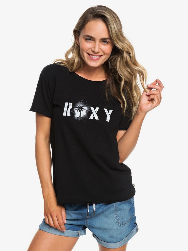 roxy, Star Solar A - T-shirt pour Femme, TRUE BLACK (kvj0) 0 Star Solar A - T-shirt pour Femme Noir ERJZT04526 Roxy