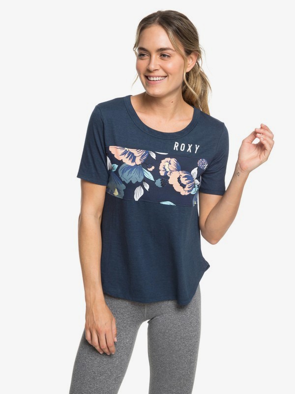 roxy, Belong To The World C - T-shirt de sport pour Femme, DRESS BLUES (btk0) 0 Belong To The World C - T-shirt de sport pour Femme Bleu ERJZT04543 Roxy