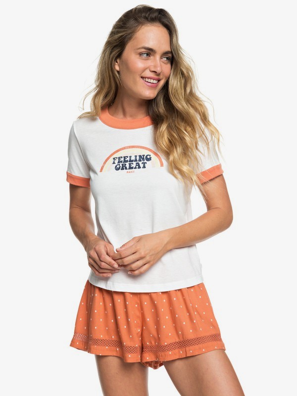 roxy, Camiseta Ringer B Sand and Sun Rays, MARSHMALLOW (wbt0) 0 Camiseta Ringer B Sand and Sun Rays Blanco ERJZT04578 Roxy