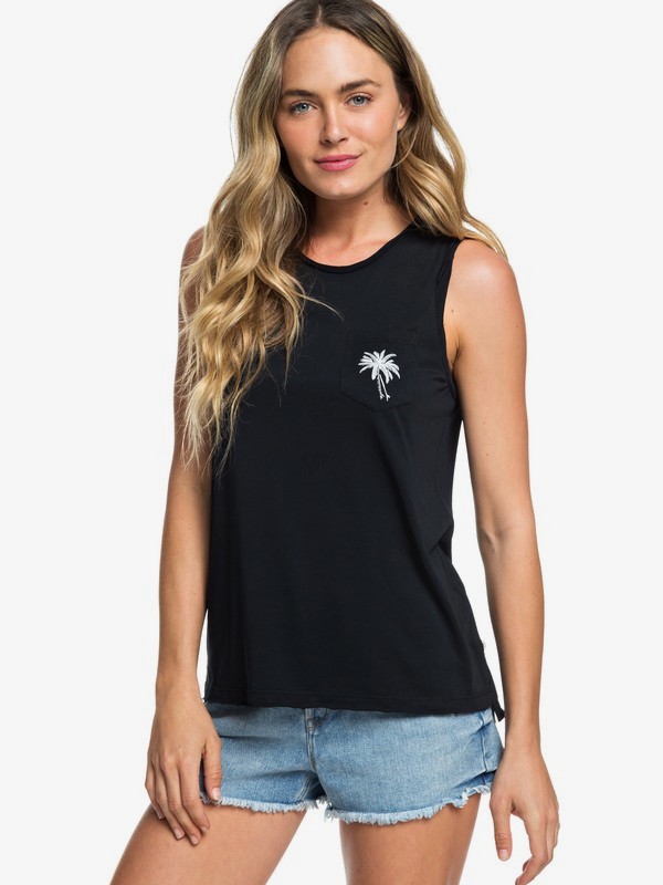 roxy, Time For Another Day C Sleeveless Tee, ANTHRACITE (kvj0) 0 Time For Another Day C Sleeveless Tee Black ERJZT04599 Roxy