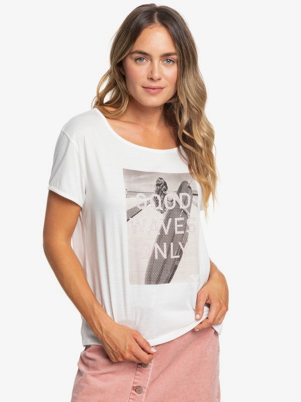 roxy, Talk About It Tee, SNOW WHITE (wbk0) 0 Talk About It Tee White ERJZT04646 Roxy