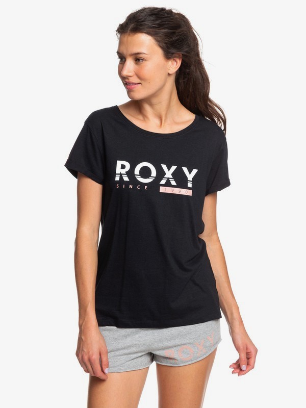 roxy, Tell Me Baby - T-shirt pour Femme, TRUE BLACK (kvj0) 0 Tell Me Baby - T-shirt pour Femme Noir ERJZT04687 Roxy