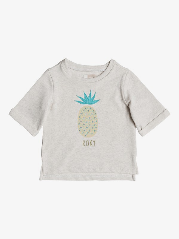 roxy, Always Kind - Sudadera de Manga Corta para Chicas 2-7, METRO HEATHER (tenh) 0 Always Kind - Sudadera de Manga Corta para Chicas 2-7 Beige ERLFT03133 Roxy