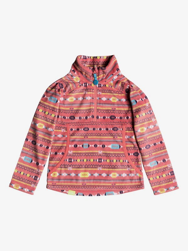 roxy, Girl's 2-6 Cascade Technical Half-Zip Fleece, SHELL PINK_INDIE STRIPES (mhg1) 0 Girl's 2-6 Cascade Technical Half-Zip Fleece Pink ERLFT03142 Roxy