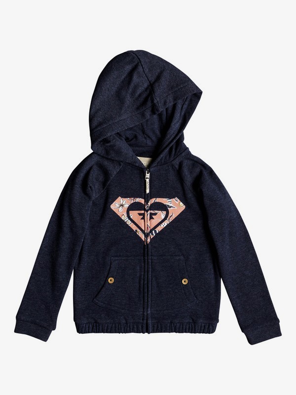 roxy, Coming In Tails - Sweat à capuche zippé pour Fille 2-7 ans, DRESS BLUES (btk0) 0 Coming In Tails - Sweat à capuche zippé pour Fille 2-7 ans Bleu ERLFT03146 Roxy