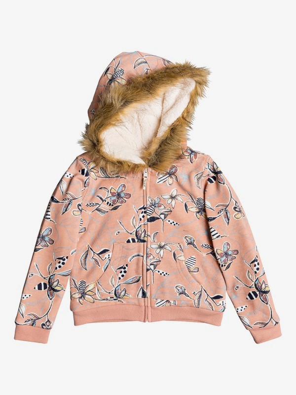 roxy, Butterflies Havin Fun - Sweat à capuche zippé pour Fille 2-7 ans, CORAL ALMOND TRELLIS CLIMB (mgl6) 0 Butterflies Havin Fun - Sweat à capuche zippé pour Fille 2-7 ans Rose ERLFT03151 Roxy
