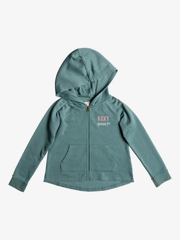 roxy, Girl's 2-6 Look Happier School Out Zip-Up Hoodie, TRELLIS (bkw0) 0 Girl's 2-6 Look Happier School Out Zip-Up Hoodie Blue ERLFT03154 Roxy