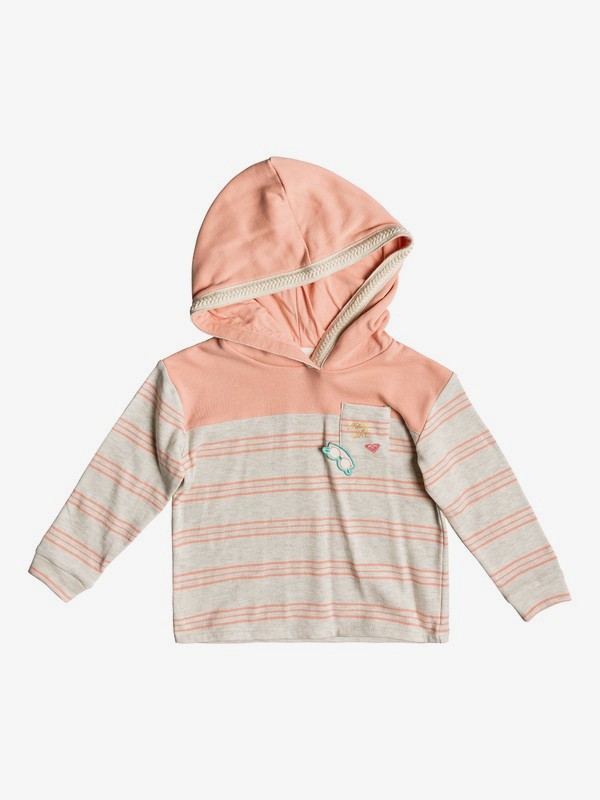 roxy, Girl's 2-6 First Friend Hoodie, METRO HEATHER MUSICAL STRIPES (ten3) 0 Girl's 2-6 First Friend Hoodie Beige ERLFT03176 Roxy
