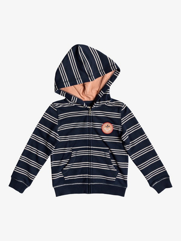 roxy, Back Again - Sudadera con Capucha y Cremallera para Chicas 2-7, DRESS BLUES MUSICAL STRIPES (btk5) 0 Back Again - Sudadera con Capucha y Cremallera para Chicas 2-7 Azul ERLFT03178 Roxy