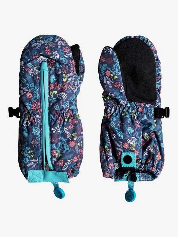 roxy, Snow's Up - Moufles de ski/snowboard pour Fille 2-7 ans, BACHELOR BUTTON_RUMBA DITSY (bgz3) 0 Snow's Up - Moufles de ski/snowboard pour Fille 2-7 ans Bleu ERLHN03005 Roxy