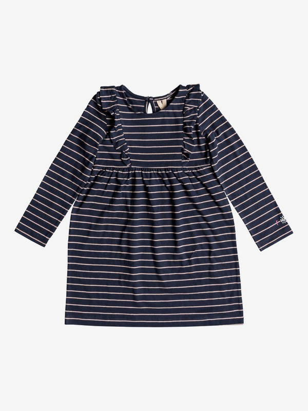 roxy, Girl's 2-6 Great Ocean Road Long Sleeve Dress, TROPICAL PEACH ROMANTIC STRIPE (xnbn) 0 Girl's 2-6 Great Ocean Road Long Sleeve Dress Orange ERLKD03056 Roxy