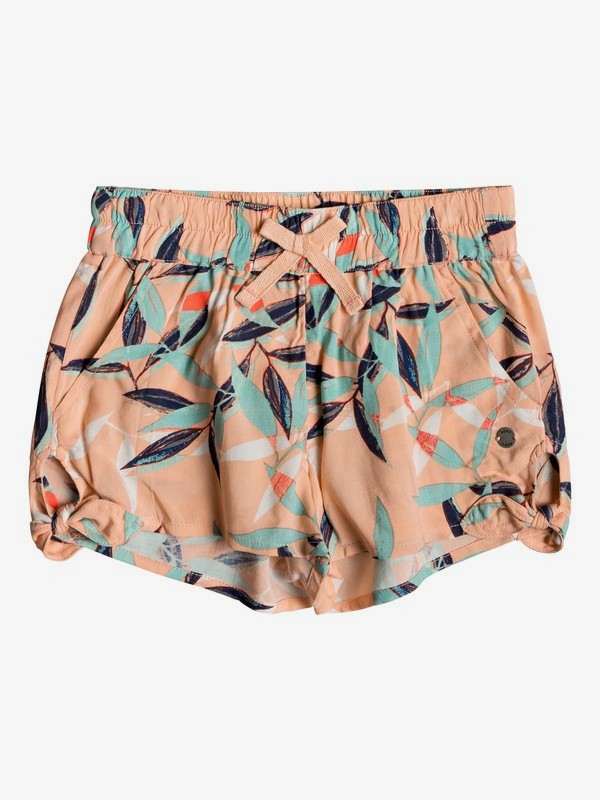 roxy, West South - Short de Viscosa para Chicas 2-7, SALMON LEAVES (mfg6) 0 West South - Short de Viscosa para Chicas 2-7 Rosa ERLNS03025 Roxy