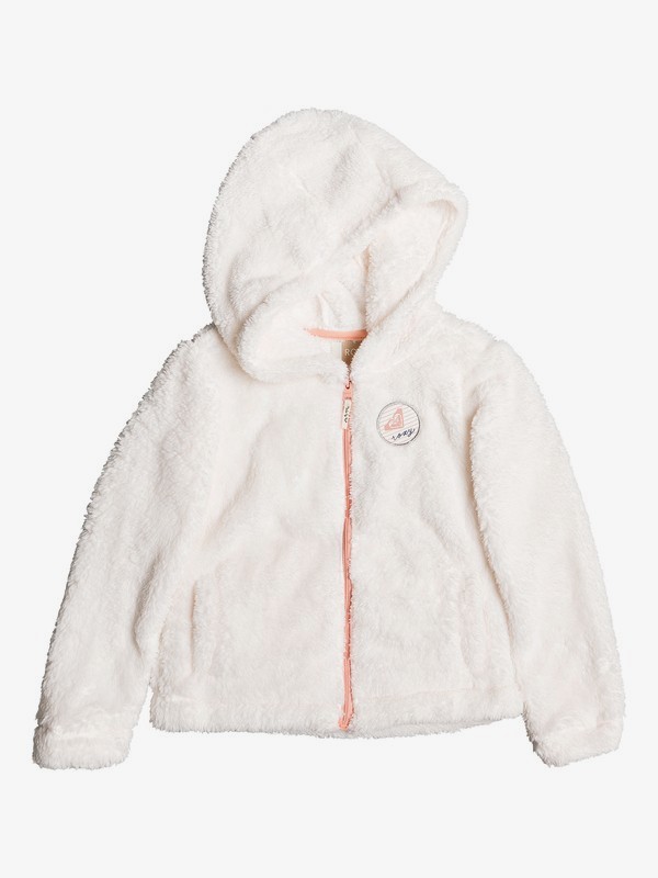 roxy, Shooting Stars - Zip-Up Fleecepullover mit Kapuze für Mädchen 2-7, MARSHMALLOW (wbt0) 0 Shooting Stars - Zip-Up Fleecepullover mit Kapuze für Mädchen 2-7 Weiss ERLPF03011 Roxy
