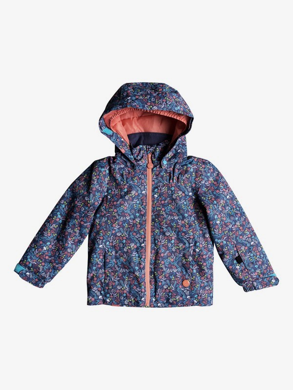 roxy, Mini Jetty - Veste de snow pour Fille 2-7 ans, BACHELOR BUTTON_RUMBA DITSY (bgz3) 0 Mini Jetty - Veste de snow pour Fille 2-7 ans Bleu ERLTJ03009 Roxy
