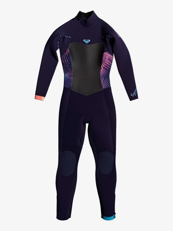 roxy, Girl's 2-6 3/2mm Syncro Series Back Zip GBS Wetsuit, BLUE RIBBON/ CORAL FLAME (xbmm) 0 Girl's 2-6 3/2mm Syncro Series Back Zip GBS Wetsuit Blue ERLW103001 Roxy