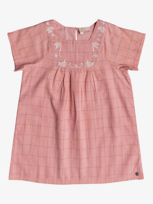 roxy, Girl's 2-6 Precious Butterfly Short Sleeve Dress, PEACHES N CREAM SIMPLE PLAID (mey1) 0 Girl's 2-6 Precious Butterfly Short Sleeve Dress Pink ERLWD03045 Roxy