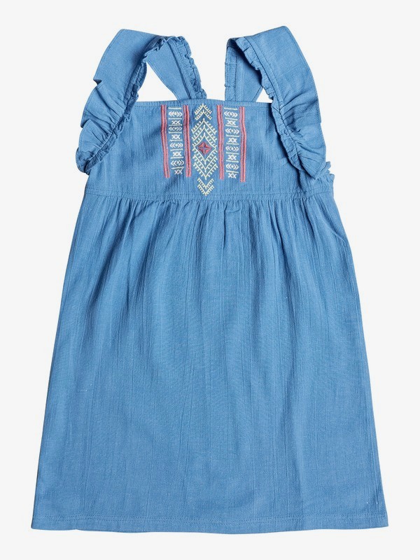 roxy, Girl's 2-6 Natural Feeling Ruffle Strap Dress, CENDRE BLUE (bll0) 0 Girl's 2-6 Natural Feeling Ruffle Strap Dress Blue ERLWD03062 Roxy