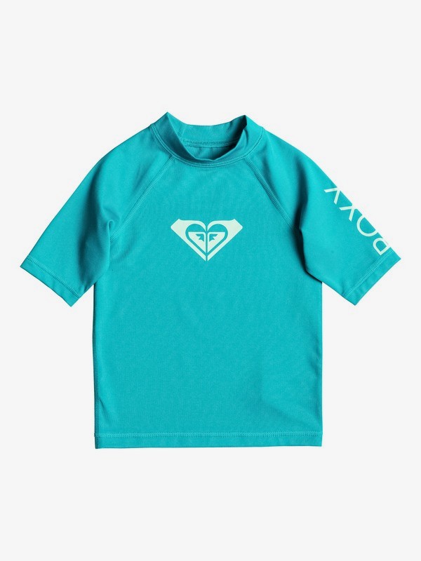roxy, Girl's 2-6 Whole Hearted Short Sleeve UPF 50 Rashguard, DARK JADE (bny0) 0 Girl's 2-6 Whole Hearted Short Sleeve UPF 50 Rashguard ERLWR03005 Roxy