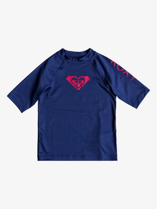 roxy, Girl's 2-6 Whole Hearted Short Sleeve UPF 50 Rash Guard, DEEP COBALT (bre0) 0 Girl's 2-6 Whole Hearted Short Sleeve UPF 50 Rash Guard Blue ERLWR03074 Roxy
