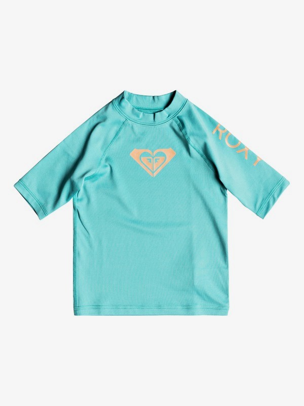 roxy, Girl's 2-6 Whole Hearted Short Sleeve UPF 50 Rash Guard, AQUARELLE (bzh0) 0 Girl's 2-6 Whole Hearted Short Sleeve UPF 50 Rash Guard Blue ERLWR03074 Roxy