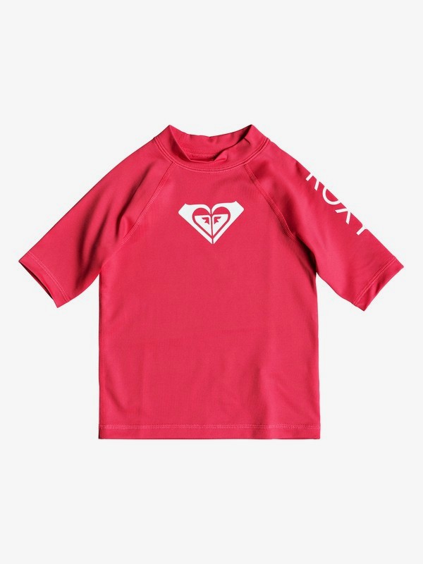 roxy, Girl's 2-6 Whole Hearted Short Sleeve UPF 50 Rash Guard, ROUGE RED (mlj0) 0 Girl's 2-6 Whole Hearted Short Sleeve UPF 50 Rash Guard Pink ERLWR03074 Roxy