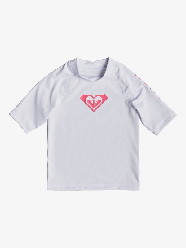roxy, Girl's 2-6 Whole Hearted Short Sleeve UPF 50 Rash Guard, BRIGHT WHITE (wbb0) 0 Girl's 2-6 Whole Hearted Short Sleeve UPF 50 Rash Guard White ERLWR03074 Roxy