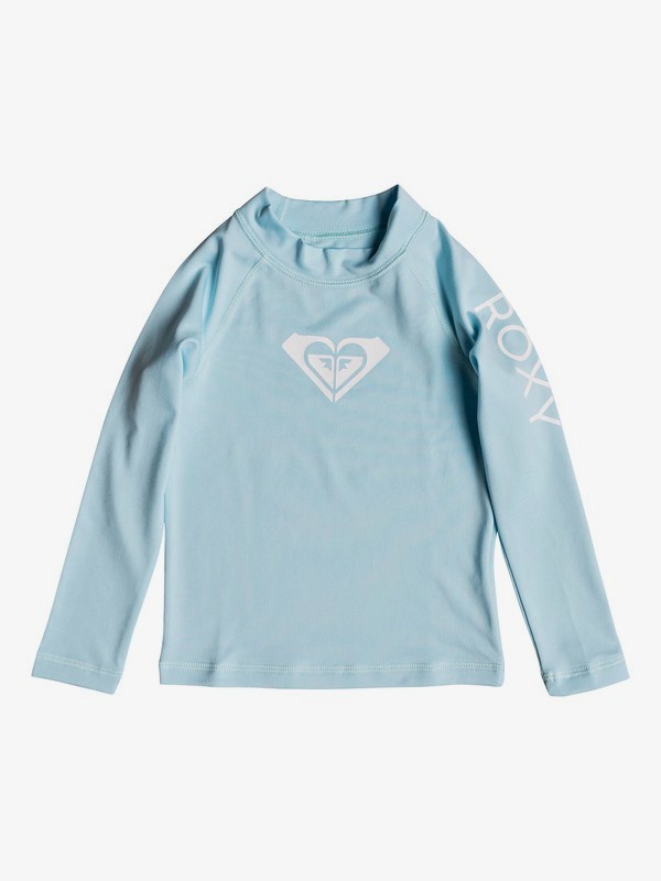 roxy, Girl's 2-6 Whole Hearted Long Sleeve UPF 50 Rash Guard, CRYSTAL BLUE (bfa0) 0 Girl's 2-6 Whole Hearted Long Sleeve UPF 50 Rash Guard Blue ERLWR03075 Roxy