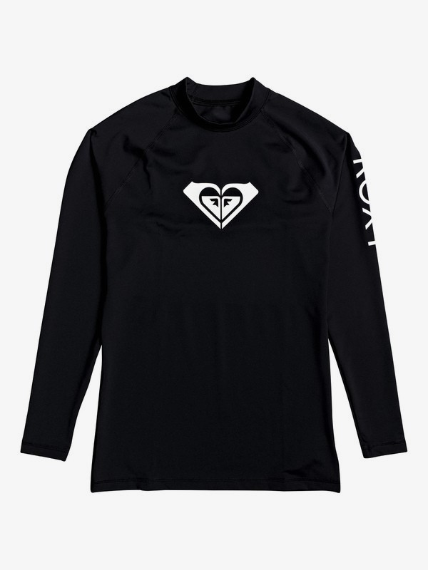 roxy, Girl's 2-6 Whole Hearted Long Sleeve UPF 50 Rash Guard, ANTHRACITE (kvj0) 0 Girl's 2-6 Whole Hearted Long Sleeve UPF 50 Rash Guard Black ERLWR03075 Roxy