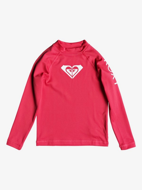 roxy, Girl's 2-6 Whole Hearted Long Sleeve UPF 50 Rash Guard, ROUGE RED (mlj0) 0 Girl's 2-6 Whole Hearted Long Sleeve UPF 50 Rash Guard Pink ERLWR03075 Roxy