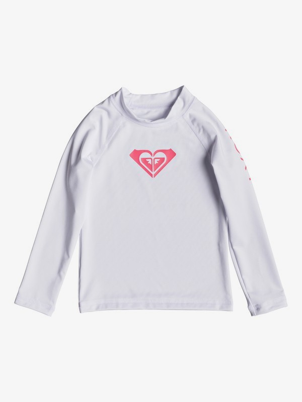 roxy, Girl's 2-6 Whole Hearted Long Sleeve UPF 50 Rash Guard, BRIGHT WHITE (wbb0) 0 Girl's 2-6 Whole Hearted Long Sleeve UPF 50 Rash Guard White ERLWR03075 Roxy