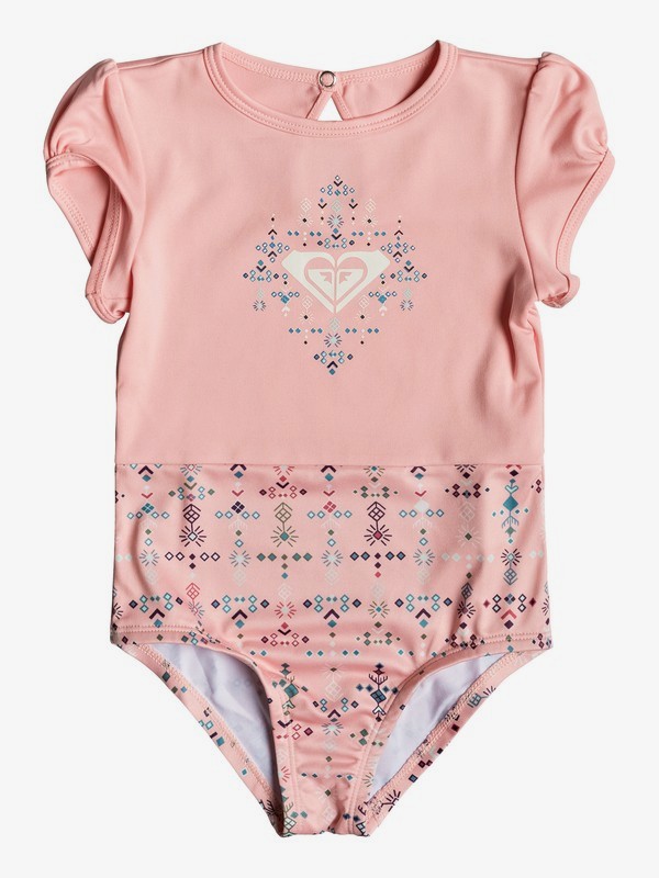 roxy, Girl's 2-6 Jane Jane Short Sleeve UPF 50 One-Piece Rashguard, PEACHES N CREAM AZAZ (mey7) 0 Girl's 2-6 Jane Jane Short Sleeve UPF 50 One-Piece Rashguard Pink ERLWR03083 Roxy