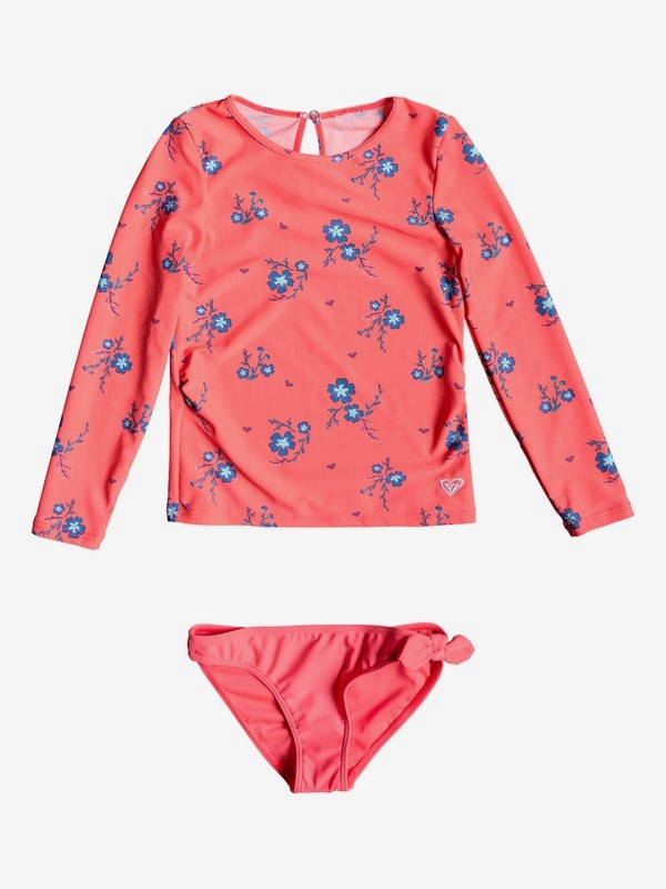 roxy, Girl's 2-6 Chill After Long Sleeve UPF 50 Rash Guard Set, ODALISCA SWIM SPACED OUT FLORA (rlg6) 0 Girl's 2-6 Chill After Long Sleeve UPF 50 Rash Guard Set Red ERLWR03087 Roxy