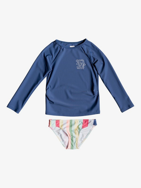 roxy, Girl's 2-6 Paradise Tropics Long Sleeve UPF 50 Rashguard Set, BRIGHT WHITE TENIE STRIPE SWIM (wbb7) 0 Girl's 2-6 Paradise Tropics Long Sleeve UPF 50 Rashguard Set White ERLWR03096 Roxy