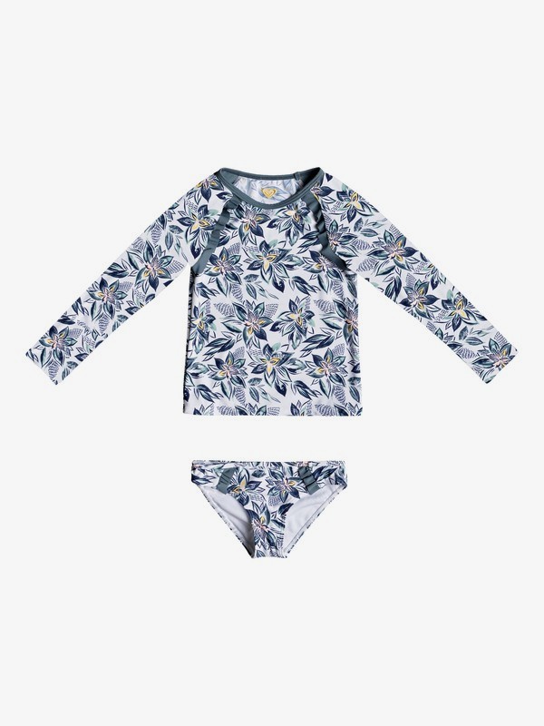 roxy, Girl's 2-6 Magic Seeker Long Sleeve UPF 50 Rashguard Set, BRIGHT WHITE FLOWER SPIRIT SW (wbb9) 0 Girl's 2-6 Magic Seeker Long Sleeve UPF 50 Rashguard Set White ERLWR03104 Roxy