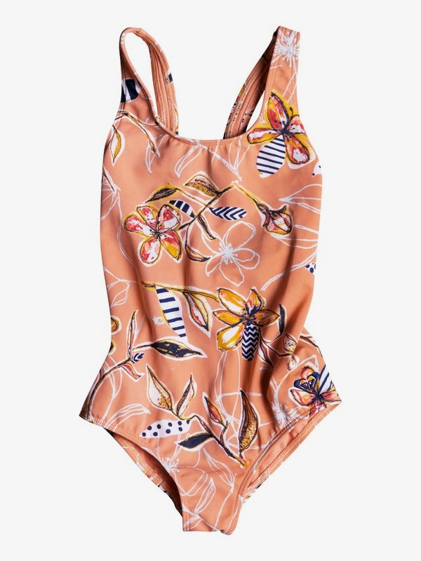 roxy, Girl's 2-6 Let's Be ROXY One-Piece Swimsuit, CORAL ALMOND TRELLIS CLIMB SWI (mgl7) 0 Girl's 2-6 Let's Be ROXY One-Piece Swimsuit Pink ERLX103028 Roxy