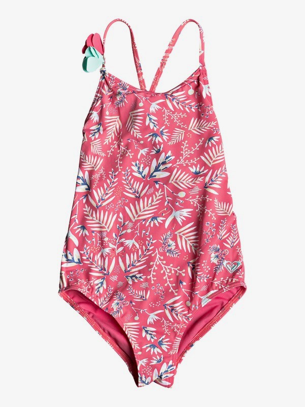 roxy, Girl's 2-6 Bali Dance One-Piece Swimsuit, BRUSH PINK SWIM BANANA SPLIT (xmwb) 0 Girl's 2-6 Bali Dance One-Piece Swimsuit Pink ERLX103033 Roxy
