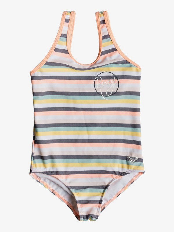 roxy, Girl's 2-6 Girl Lets Go Surfing One-Piece Swimsuit, SALMON CANDY STRIPES (mfg3) 0 Girl's 2-6 Girl Lets Go Surfing One-Piece Swimsuit Pink ERLX103034 Roxy
